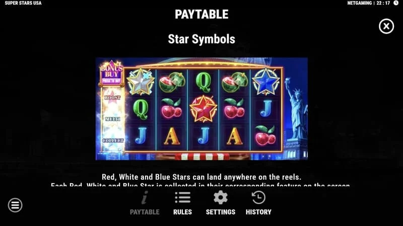 Super Stars USA - zvezdni simboli v Hold & Win